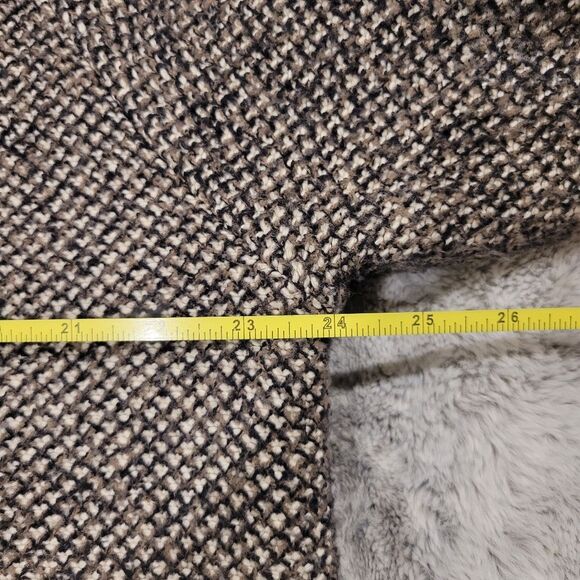 J Jill Sweater cardigan coat, fleece lined collar, Large petite - Picture 7 of 10